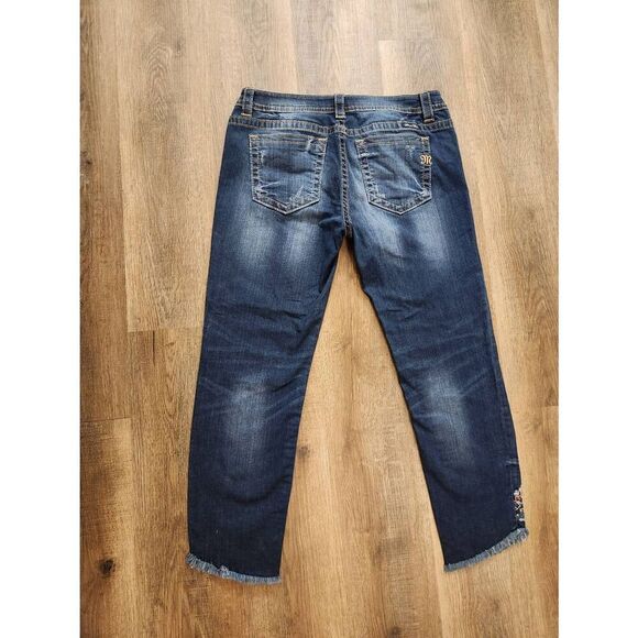 Miss Me 'skinny' aztec embroidered womens 31x27 medium wash multicolor - Picture 9 of 10